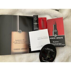 GIORGIO ARMANI Lip Maestro 524, Sample Card, Cream Nera, Luminous Silk Set LOT